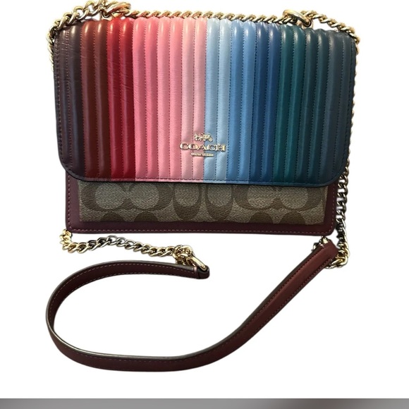 Coach Handbags - Coach Swagger Bag Klare Linear Quilted Napa Leather Rainbow Bag. Suede interior.